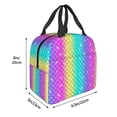 thumbnail image 3 of Salouo Rainbow Scales2 for Unisex Lunch Bag Leakproof Lunch Tote Large Capacity Reusable Insulated Lunch Box Cooler Lunch Container for Work/Office/Picnic/Travel-Black, 3 of 8