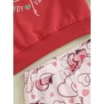 thumbnail image 6 of Bagilaanoe 2Pcs Baby Girl Valentine Clothing Sets Toddler Heart Print Long Sleeve Sweatshirt Tops + Flare Trousers 6M 12M 18M 24M 3T 4T Kids Spring Pants Set, 6 of 8