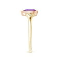 thumbnail image 5 of ANGARA Natural Pear-Shaped 1 ct Amethyst Ring with Diamonds in 14K Yellow & Rose Gold for Women (Size-8x6mm) | February Birthstone, Anniversary, Jewelry Gift for Women | Natural Amethyst Ring, 5 of 11