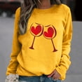 thumbnail image 2 of Ichuanyi Womens Fall Tops, Clearance Women's Sweatshirts Casual Heart-Shaped Printing Raglan Long Sleeve Blouse Tops, 2 of 4