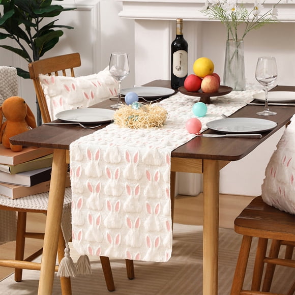 Décor de Drapeau de Table de Pâques - Motif Lapin et Floral pour Tables des Fêtes, Fêtes et Déco Maison