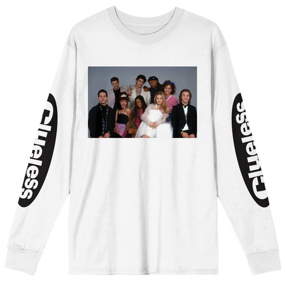 Clueless Movie Characters Men's White Long Sleeve Tee-Large