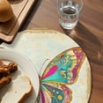 thumbnail image 3 of Vintage Butterfly Round 13 Inch Placemats Set of 4, Retro Colorful Butterfly HeatResistant Non Slip Place Mats for Dining Table, Wipeable Braided Kitchen Table Mats for Housewarming, 3 of 9