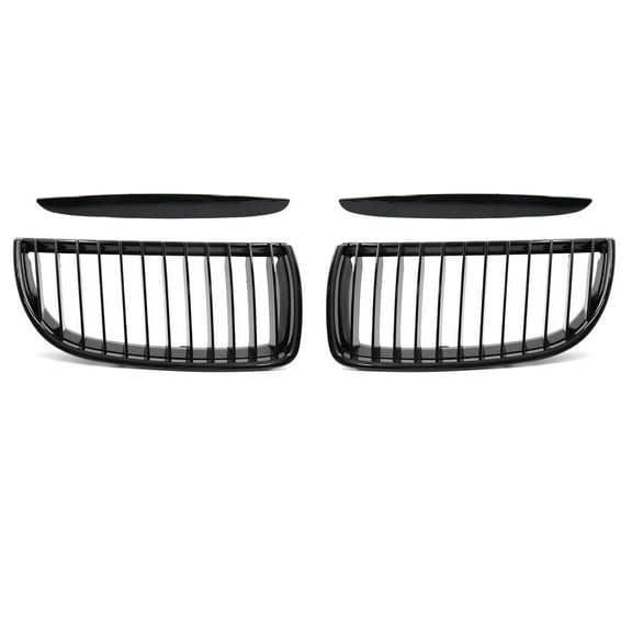Glossy Black Front Bumper Grill Grille for 2007-2008 BMW E90 328xi 335i