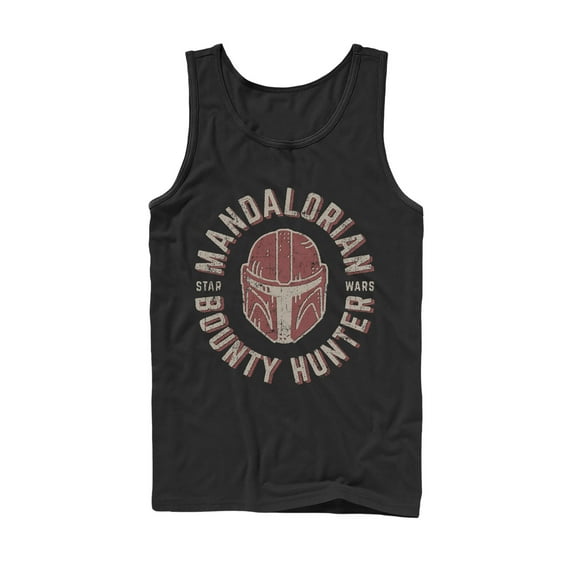 Men's Star Wars: The Mandalorian Helmet Stamp  Tank Top Black Medium