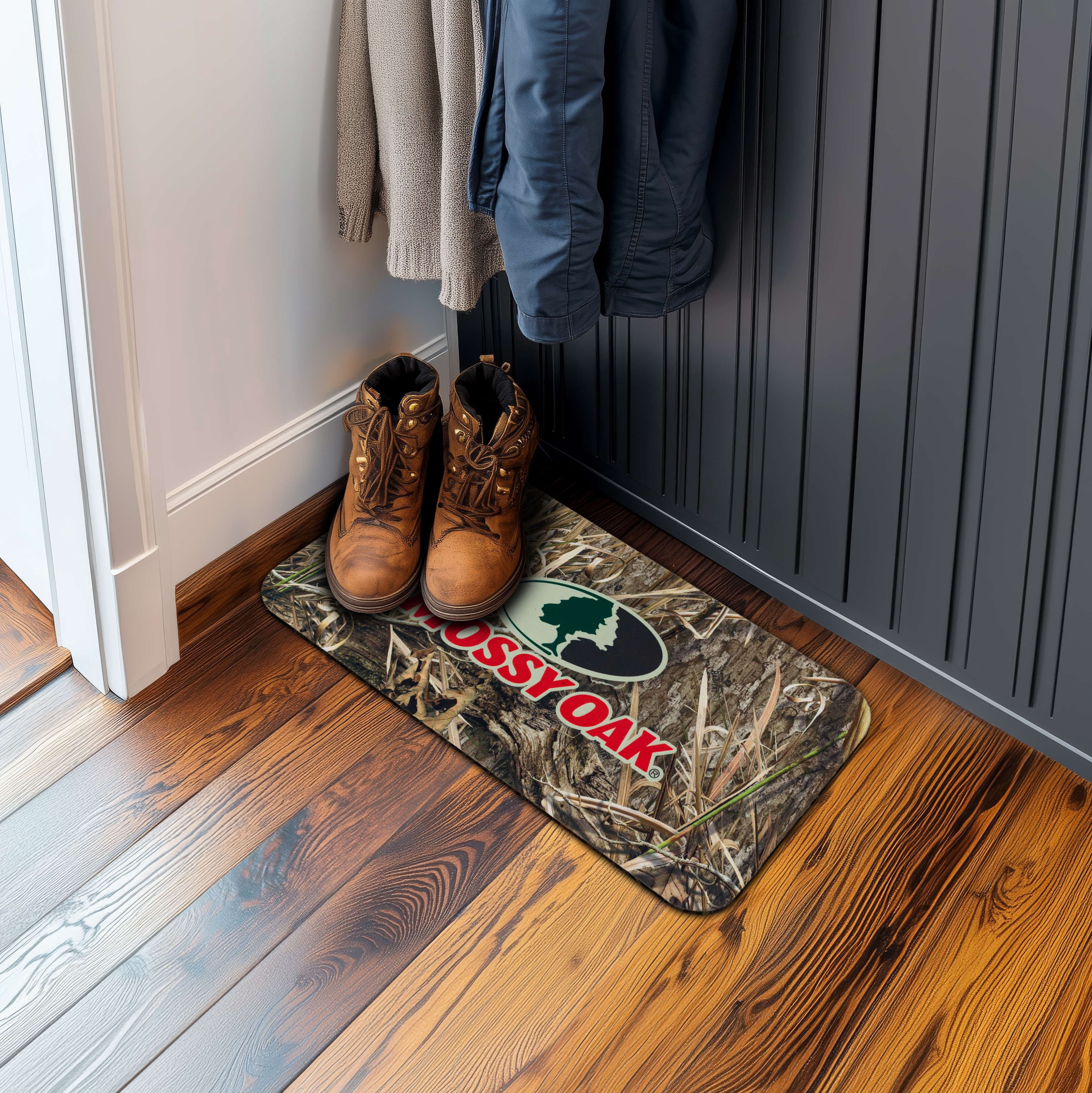 Mossy Oak Country Roots Indoor Outdoor Durable All-Weather Non-Slip Door Mat, Brown, 13.4" x 25.6"