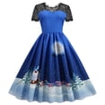 thumbnail image 1 of Moda mujer estampado empalme cultivo de encaje tipo grande vestido de fiesta de noche Fridja  qw492, 1 of 9