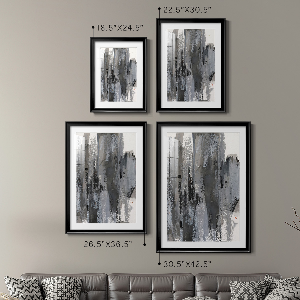 Wexford Home Loft Pastel III Premium Framed Print, 26.5" x 36.5" - Ready to Hang, Black (Set of 2)