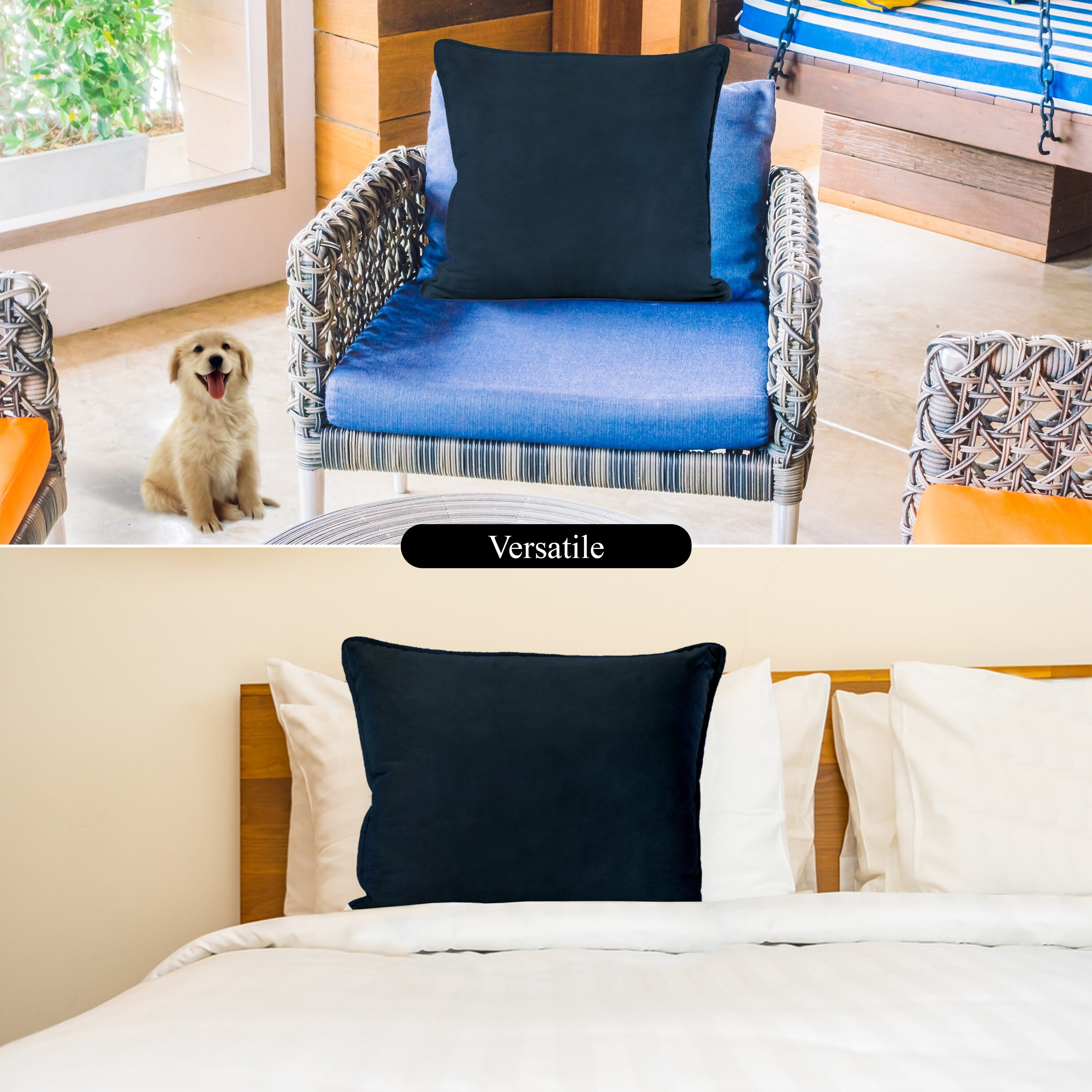 A1HC Outdoor Waterproof Pillow Covers 18x18 Inch, Pack of 2, Cloud Burst – Luxurious Decorative Throw Pillow Covers for Garden, Sofa & Chairs