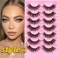 thumbnail image 3 of Mink Lashes Fluffy False Eyelashes Natural Look 14-17mm Cat Eye Lashes Pack, 5D Wispy Curly Fake Lashes  - 21 Pairs 3 Styles, 3 of 16