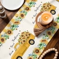 thumbnail image 3 of Yellow Sunflowers Table Runner 70 Inches, Summer Spring Botanical Truck Bees Check Bed Runner Dresser Scarves Tabletop for Indoor Outdoor Parties/Ceremony/Banquet, 13" x 70", 3 of 9