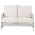 thumbnail image 3 of Better Homes & Gardens Paige 1 Piece Wicker Outdoor Loveseat with Cushions, White, 3 of 8