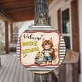 thumbnail image 3 of Welcome Maine Coon Back to School Vintage Retro Round Wood Sign Cat Lover Kitten Owner Gifts Hanging Wall Home Decor - 02012, 3 of 5