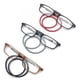 thumbnail image 3 of Gafas de lectura con soporte magnético para colgar en el cuello Gafas de lectura con imán unisex portátiles con cubierta telescópica de pierna larga y marco para la cabeza, 3 of 5