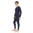 thumbnail image 3 of BILLIONHATS 2 Piece Thermal Sets for Men, Base Layer Long Johns Underwear, Top & Bottom, Cotton, Solid Colors Navy Blue, 3 of 7