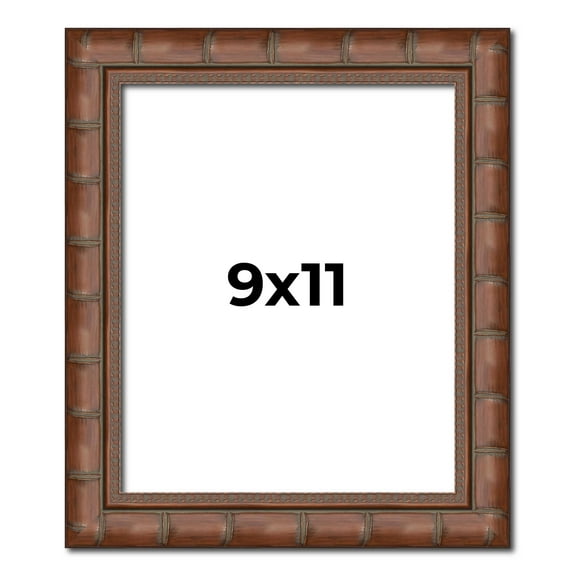 9x11 Dark Brown Bamboo Real Wood Picture Frame Width 1.5 inches | Interior Frame Depth 0.5 inches |