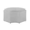 thumbnail image 3 of Posh Living Runrawin Faux Leather Octagon Cocktail Ottoman in Silver, 3 of 8