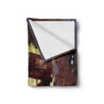 thumbnail image 2 of Industrial Soft Flannel Fleece Blanket, Watercolor Artwork Futuristic Forest Old Machine in Deep in the Woods Waterfall, Cozy Plush for Indoor and Outdoor Use, 60" x 80", Multicolor, by Ambesonne, 2 of 6