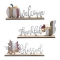 thumbnail image 1 of Artículos de Decoración de mesa para el Día de Acción de Gracias, 3 uds., ardilla de madera, calabaza, forma de hoja de arce, placa de escritorio, adornos de fiesta, artesanía Eccomum Artículos, 1 of 5