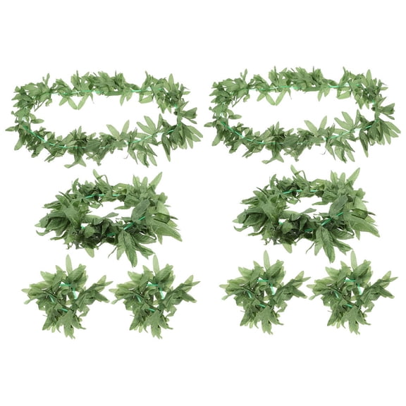 HONMEET Green Hawaiian Leaf Headbands Tropical Party Decorations 2 Sets for Luau Beach Birthday and Events