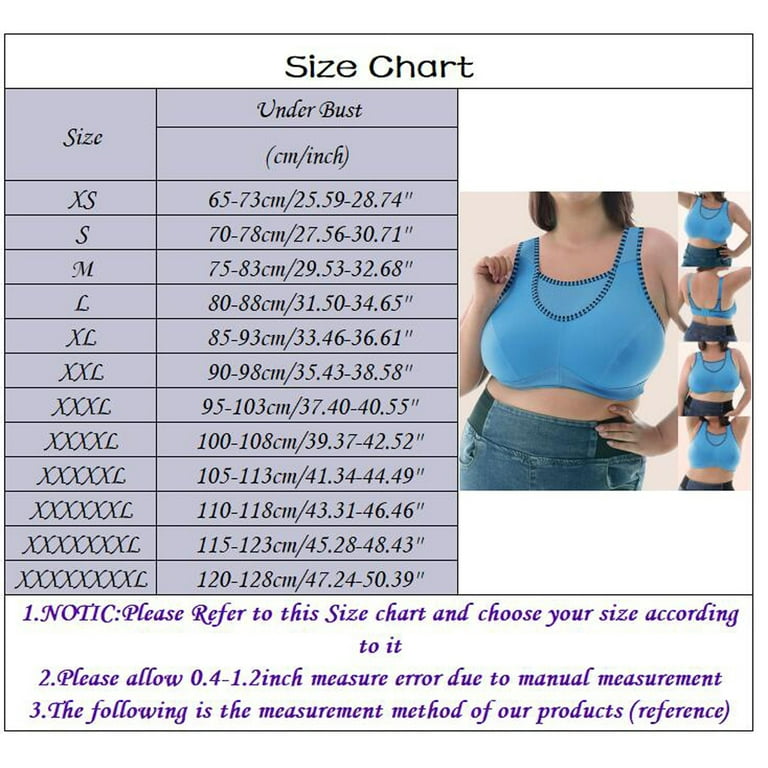 Quealent Womens Plus Size Clearance,Womens Plus Size Breathable Sweat  Wicking Non Steel Ring Yoga Sports Bra Foreign Trade Fitness Large  Underwear
