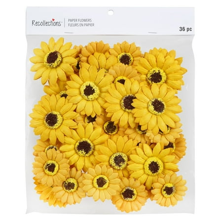 UPC: 0195158648294 | Yellow Sunflower Paper Flowers by Recollections™  36ct.