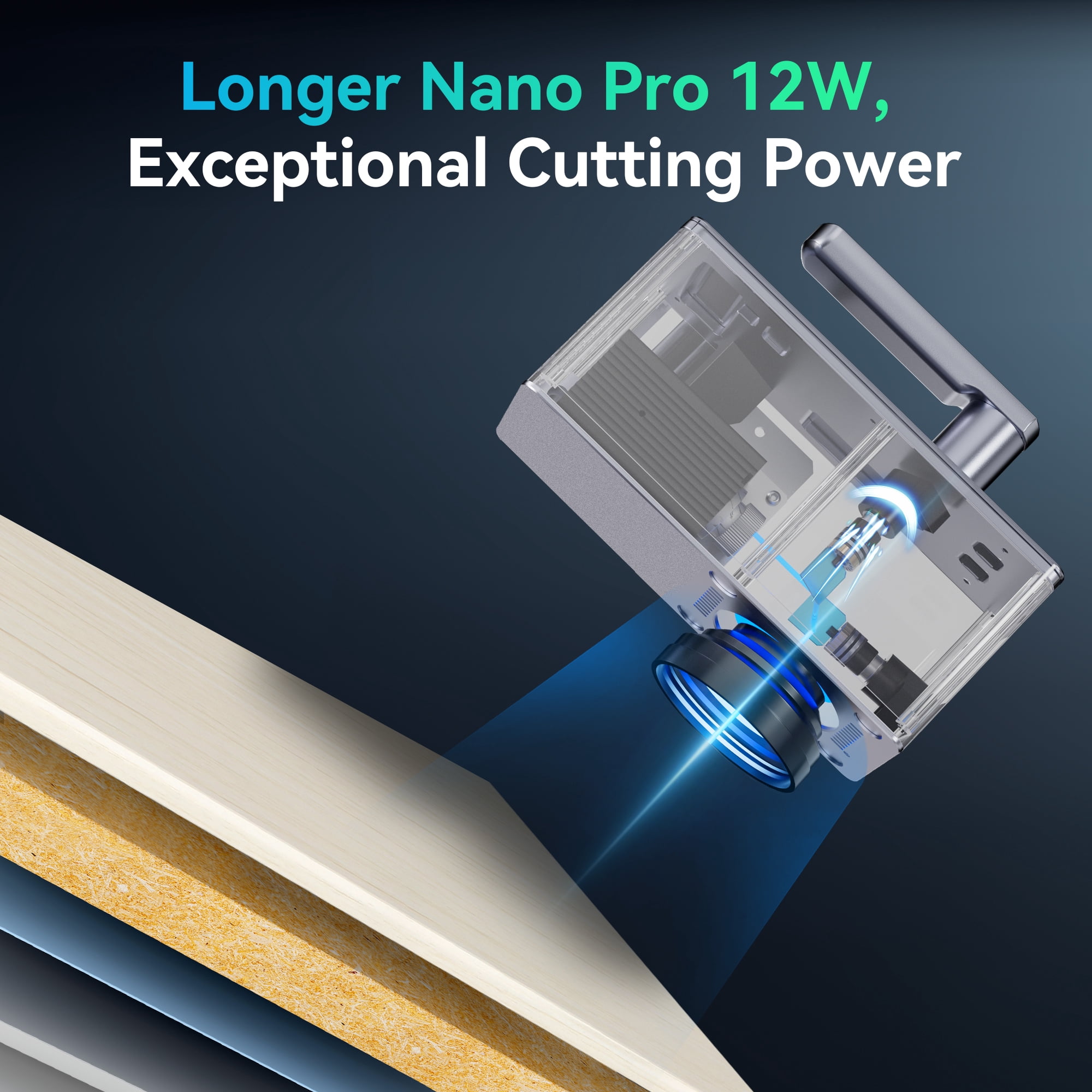 NOVODESK 12W Laser Engraver, 0.01mm Precision Portable and Handheld Laser Engraving Machine,5000mm/s Engraving Laser Cutter for Wood Metal Leather Ceramics Acylic Glass