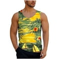 thumbnail image 2 of WAENQINLA Mens Undershirts Tank Top Crew Neck Sleeveless Shirts Funny Print Hawaii Shirts Tank Undershirts Summer Workout Muscle T-Shirt Yellow S, 2 of 6