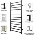 thumbnail image 2 of KEG Towel Warmer Wall Mounted with Built-in Timer 12 Bars Electric Stainless Steel Heated Towel Racks for Bathroom, Hot Plug-in Bath Towel Heater Matte Black, 2 of 7