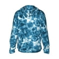 thumbnail image 3 of Uemuo Blue Tie Dye Pattern Women's Full Zip UPF 50+ Sun Protection Hoodie Jacket Long Sleeve Sun Shirt Hiking Outdoor Performance with Pockets-, 3 of 9