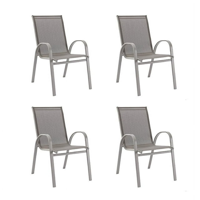 Set de 4 Sillas Para Jardín NATERIAL de Acero Gris Oscuro
