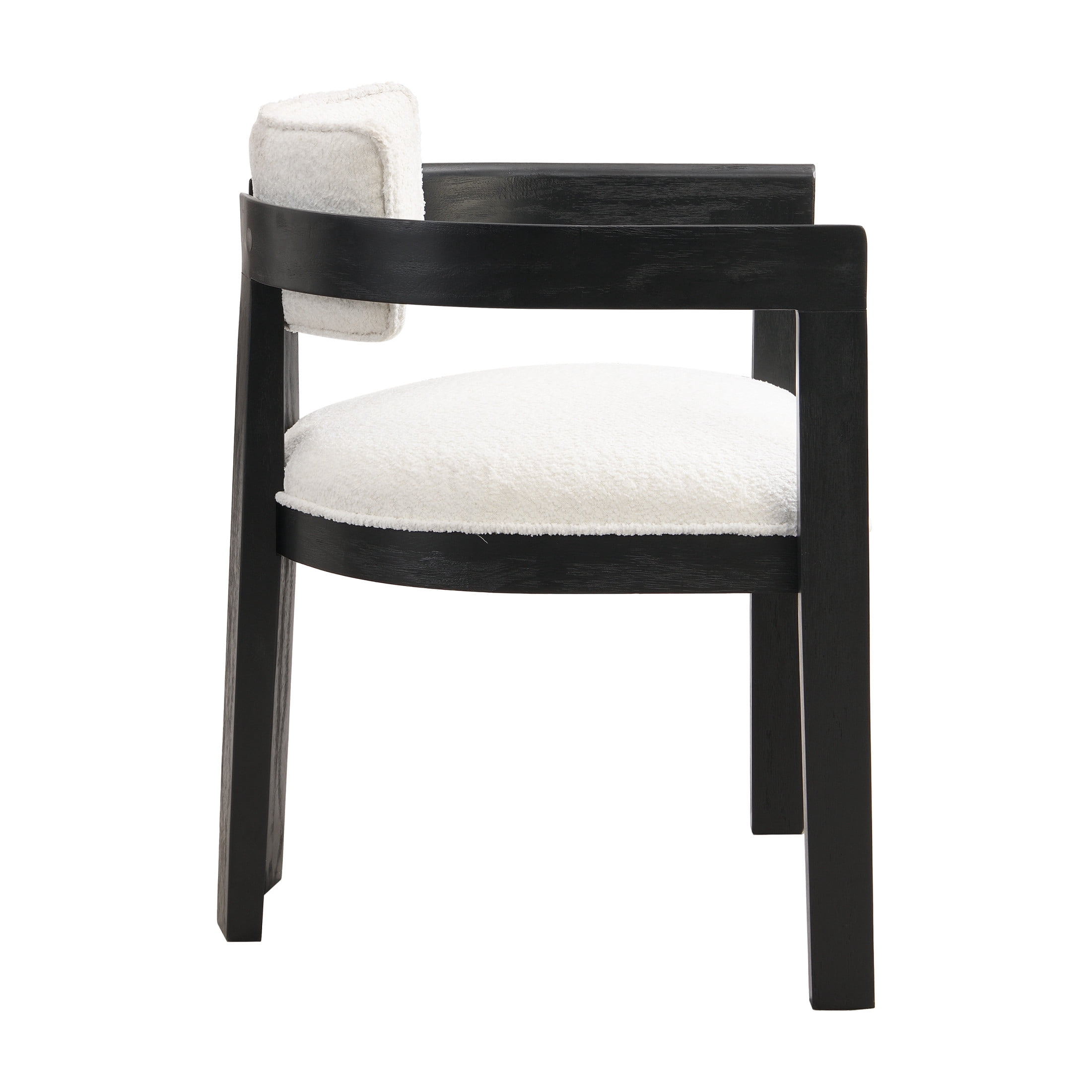 Rovelle Modern Upholstered Dining Chairs, Rubberwood, Beige + Black, Set of 2