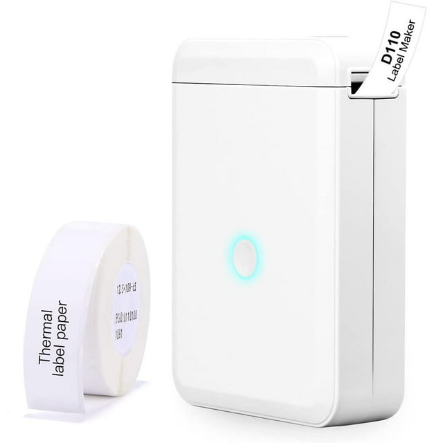 MesaSe Label Printer with Tape D110 Portable Bluetooth-Compatible Thermal Label Maker Machine USB Rechargeable Mini Handheld Smart Inkless Labeler for Office Home Organization