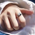 thumbnail image 4 of Panda Shaped Open Ring Silver Copper 1Pack 0.63x0.39In, 4 of 8