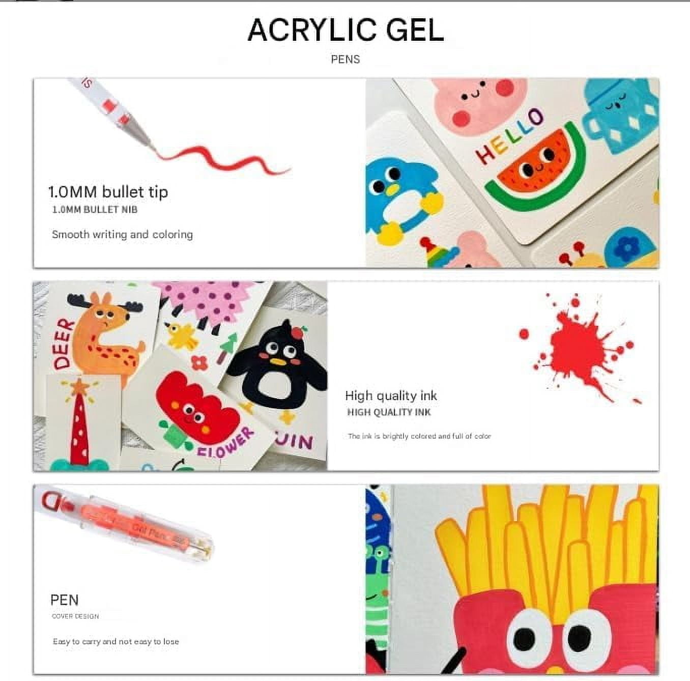 3D Acrylic Pen, 1.0 mm 3D Acrylic Gel Pens Write Colorful Life, 2025 New 3D Acrylic Paint Markers, Acrylic Pens Paint Pens Glitter Gel Pens Stick for Coloring, Writing (12 Colors)