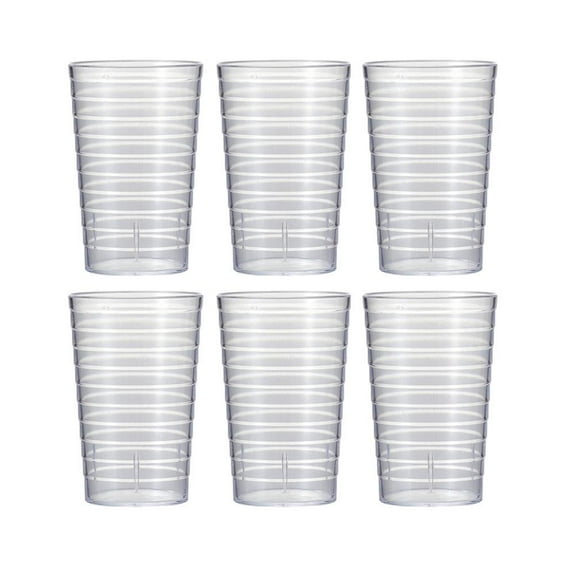 6pcs Cups for Acrylic High Grade Plastic Drinking Cups Plastic Water Glass >< ан V5F4