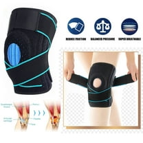 Knee Brace, Adjustable Sports Knee Wrap with Side Stabilizers, Pain Relief & Arthritis, Knee Compression Sleeve for Running Cycling Workout Women & Men Knee Support, Black