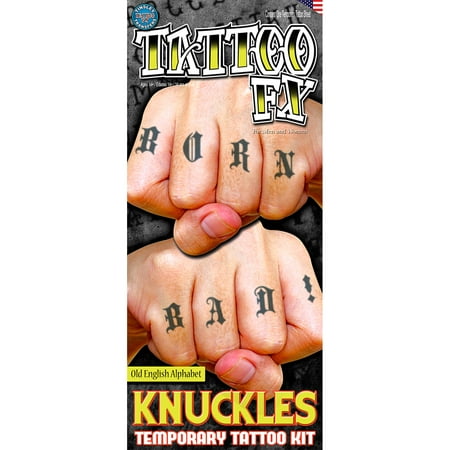 Hand Knuckle Finger Old English Alphabet Tattoos Costume