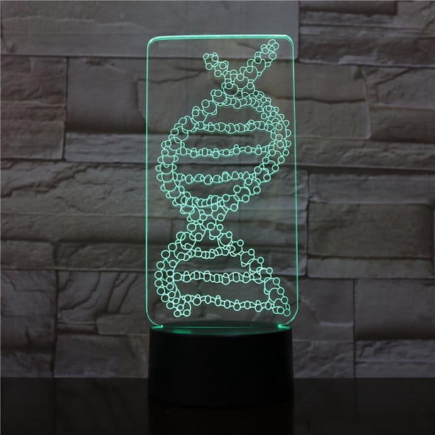 Lámpara de mesa con luz nocturna Dna Gene 3D LED para dormitorio infantil
