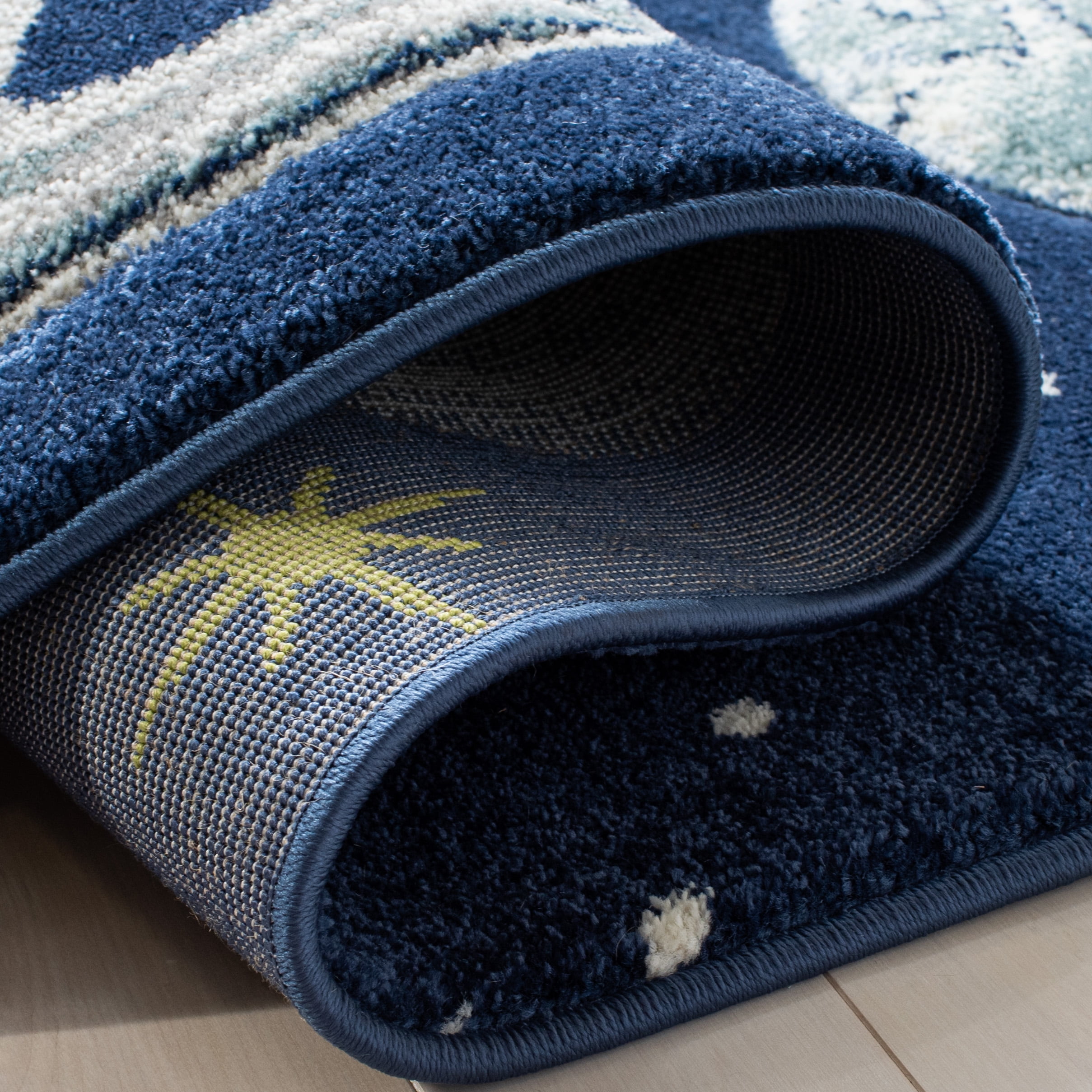 SAFAVIEH Carousel Kids World of Planets Area Rug, Navy/Ivory, 6'7" x 9'