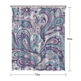 thumbnail image 5 of Purple and Teal Paisley and Floral Pattern Shower Curtain 72"x84" ,Bathroom Decorative Shower Curtains Set with 12 Hooks,Modern Waterproof Washable Shower Curtain, 5 of 6