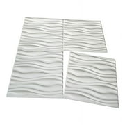 Art3d 12 Pcs Decorative 3D Wall Panels, 19.7x19.7 White Wall Textured Home Decor PVC