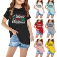 thumbnail image 5 of Zwiiyzr 3-14Y Toddler Boy Girls Christmas Shirts Short Sleeve Round Neck T-Shirt Christmas Graphic Tees Holiday Tops Toddler To Big Kids Pink, 5 of 5