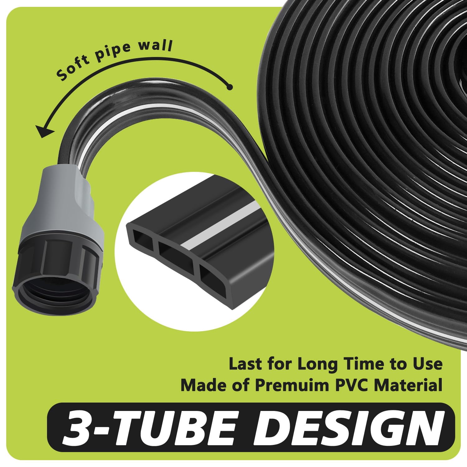 Sprinkler Hose With Holes  Flat Soaker 100 Ft (25 4pack) Garden Staples And Splitters Watering Drip Irrigation Hoses For Lawn Vegetable Beds (100 Ft)