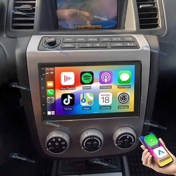 2 32G 7" Android Car Radio for Nissan Murano Z50 2003-2008, Support Wireless CarPlay/Android Auto, with Free Backup Camera