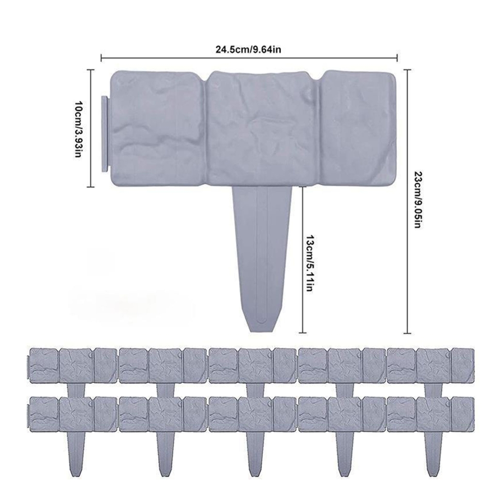 ZPAQI 5/10/20Pcs Landscape Edging Border Garden Edging Border Plastic Stone Effect