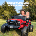 thumbnail image 3 of Hikiddo 24V 4WD Ride on Toys, 2-Seater Ride on Truck Electric Car for Big Kids with Remote, Bluetooth -Red, 3 of 11