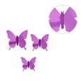 thumbnail image 2 of Insect Stickers Decorative Mirror Decals Plastic 3D Wall Stickers for Home Office, Purple, 12pcs, 2 of 8