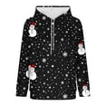 thumbnail image 5 of Xmas Novelty Clothing Women Hooded Sweatshirt Merry Christmas Outfits Snowman Snowflake Shirts Drawstring Pullover Kangaroo Pocket Tops Santa Claus Graphic Garments, 5 of 6