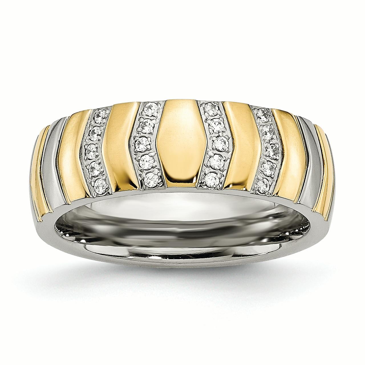 Edward Mirell Black Ti and 14K Domed 6mm Band